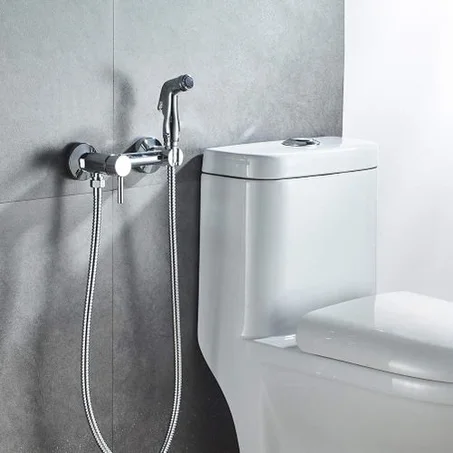 Ensemble Douchette WC Murale avec Mitigeur Eau Chaude & Froide 11CM – Flexible 1,5 m, Douchette Hygiénique Toilette et Robinet Mélangeur
