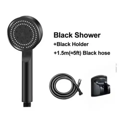 Pomme de douche avec flexible pour salle de bain;douchette noir