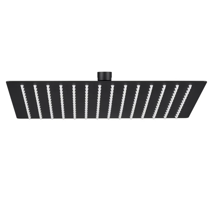 Pommeau de douche à pluie Carrée 30x30 cm – Tête de Douche Ultra-mince en Inox - G1/2 Connecté - Noir