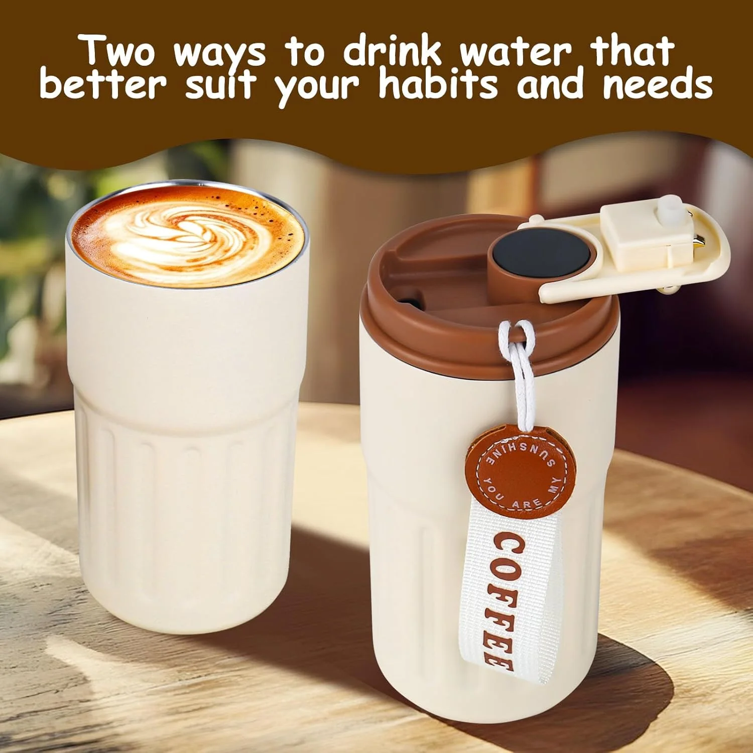 زجاجة ذكية 450 مل مع شاشة درجة الحرارة – كوب حراري مانع للتسرب للقهوة والمشروبات الساخنة والباردة، مثالي للسفر