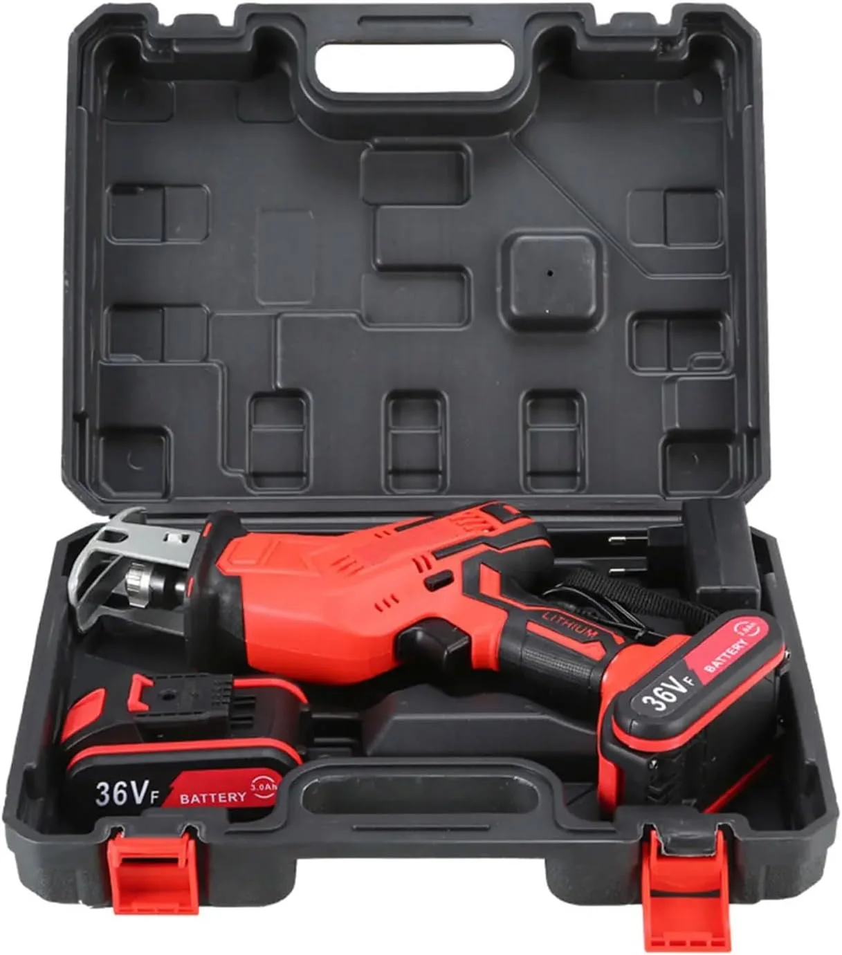 منشار كهربائي سيفي لاسلكي 21 فولت – سرعة 3000 دورة/دقيقة، بطاريتان و4 شفرات، أداة قطع قوية للعظام والخشب والمعدن والـPVC والأشجار