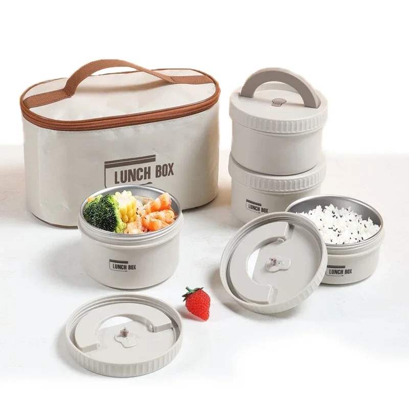 علب غداء متعددة الطبقات مع حقيبة حمل  (Lunch Box)