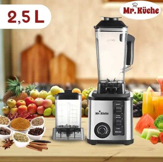 خلاط كهربائي احترافي متعدد الوظائف 2 في 1 مع مطحنة