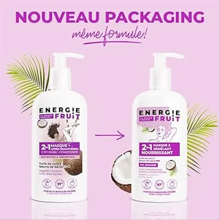 Masque et démêlant 2 en 1 sans silicone