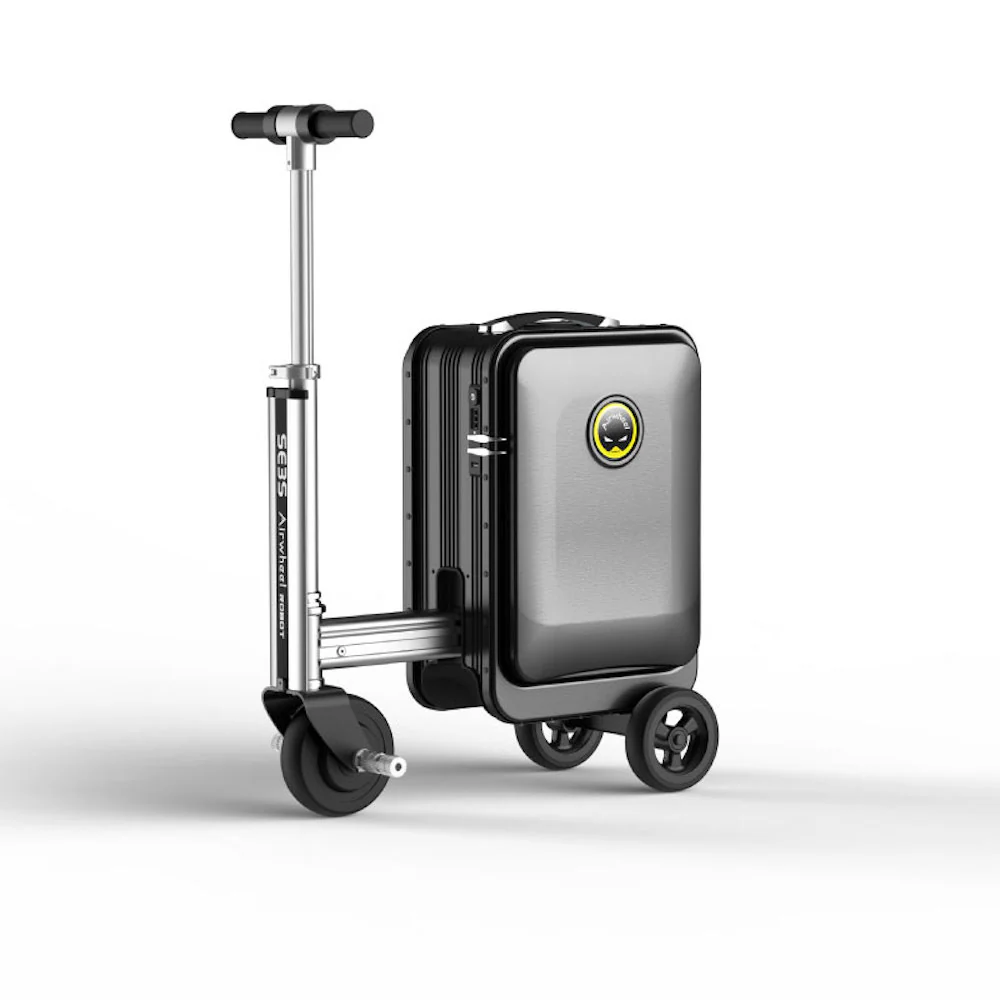 Airwheel SE3S - سكوتر الأمتعة الكهربائي - أسود | حقيبة سفر ذكية أوتوماتيكية قابلة للتمديد مع بطارية قابلة للإزالة