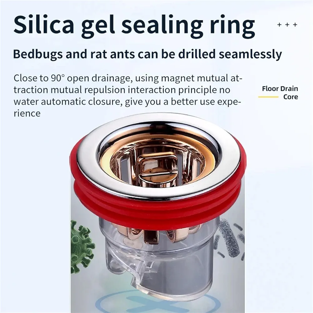 قرقارة ديال الأرض ديال لينوكس ضد الرجوع ديال الما والريحة  Bonde de Sol Anti-Reflux Inox Clapet Anti-Odeur, Anti-Retour, Installation Facile