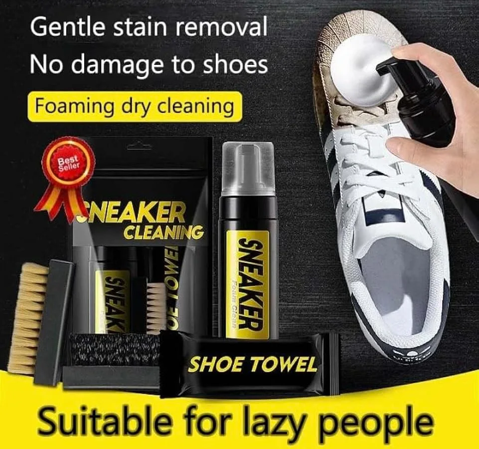 طقم تنظيف الأحذية بالرغوة 4 قطع Shoes Foam Cleaner Kit