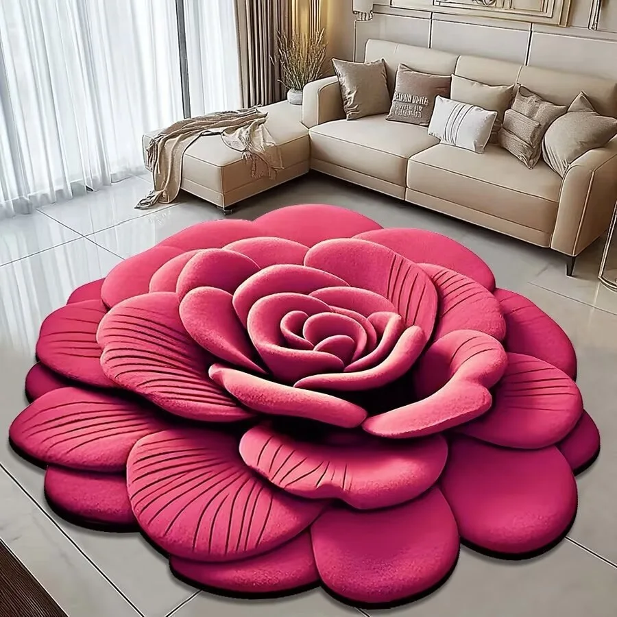 الجديد والحصري - زربية الوردة الفخمة  3D - لمسة ملكية لبيتك 100x100 سم