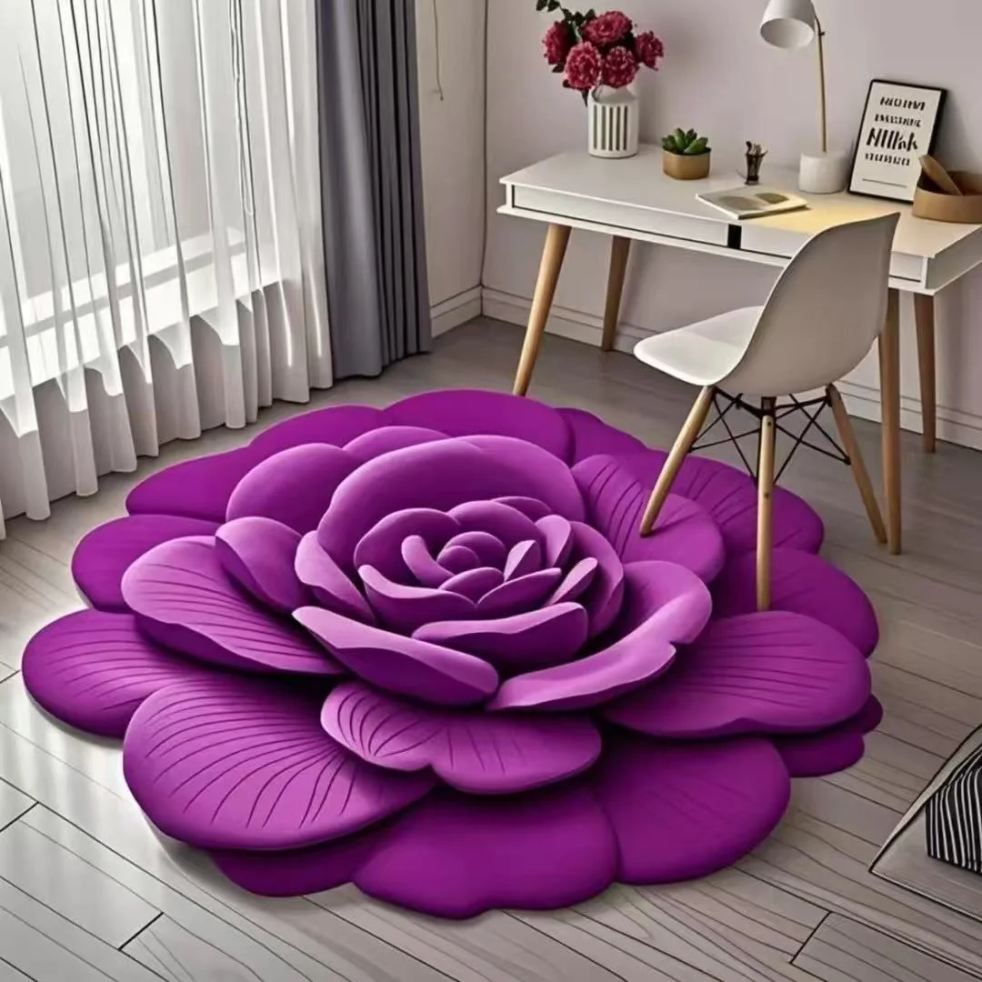 الجديد والحصري - زربية الوردة الفخمة  3D - لمسة ملكية لبيتك 100x100 سم