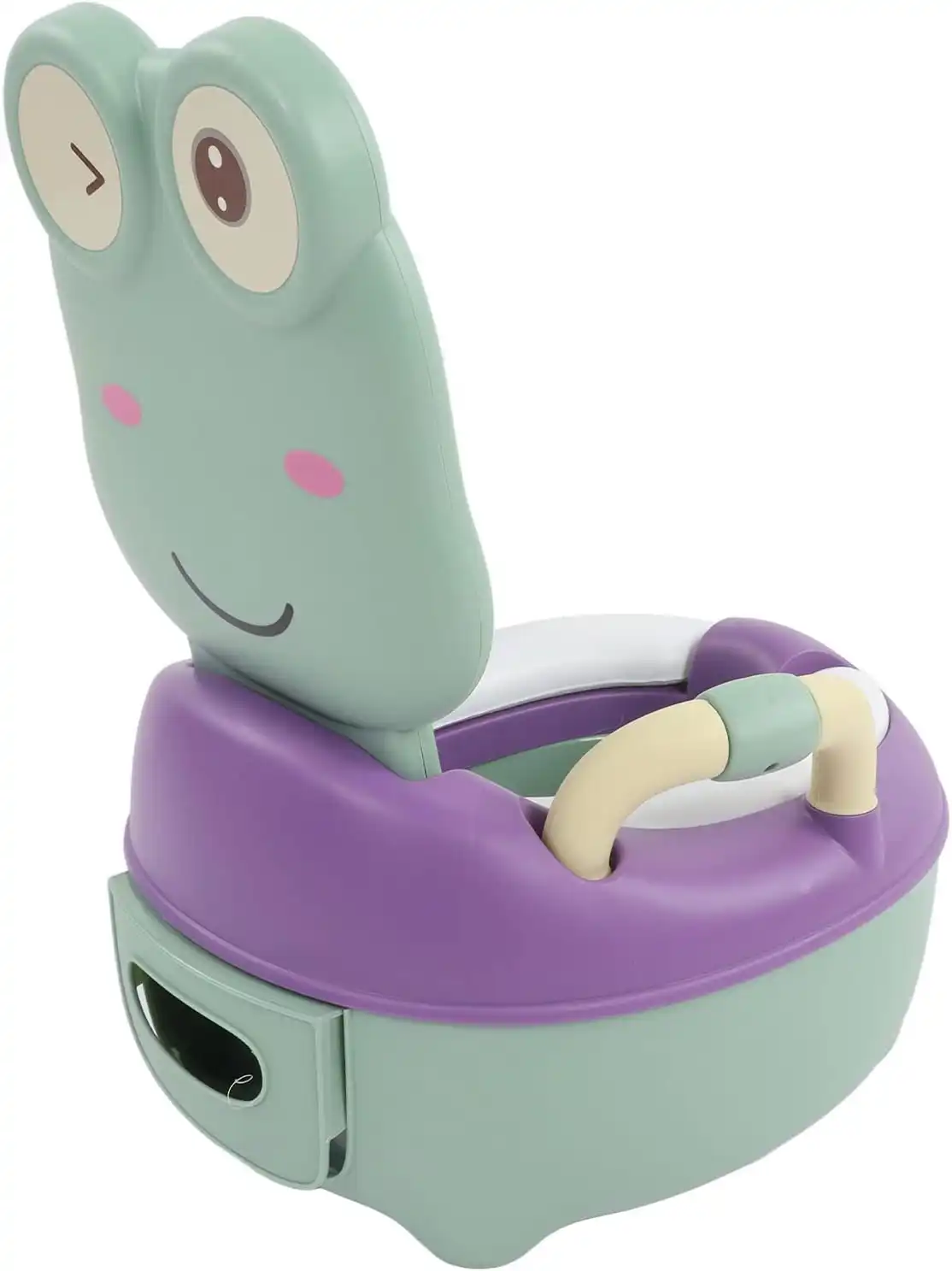 مرحاض متنقل للصغار بمسند الضهر 💯✨  Pot de toilette pour enfant avec dossier, poignées, récipient amovible