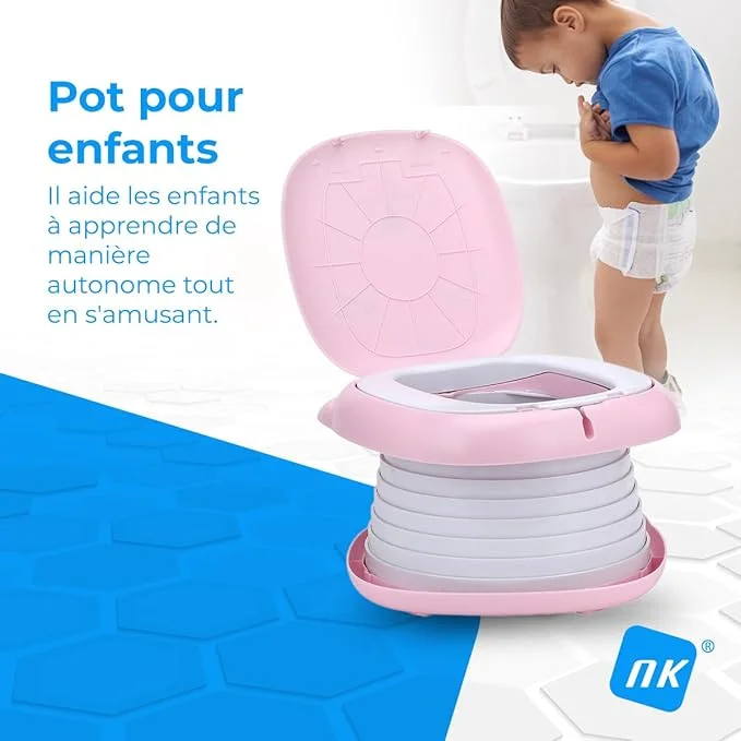 Toilettes pour bébés مقعد مرحاض قابل للطي للأطفال   ( اللون المتوفر الوردي Rose )