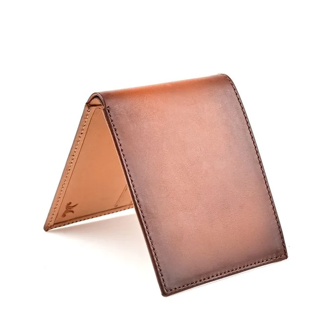 PORTE-CARTES À DEUX VOLETS MARRON CLAIR