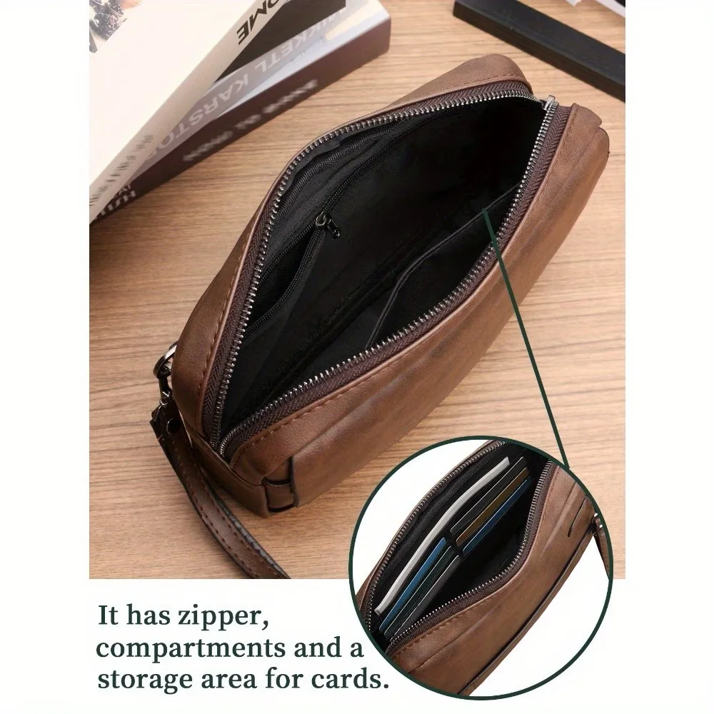 حقيبة يد رجالية عصرية، خفيفة وعملية للاستخدام اليومي.