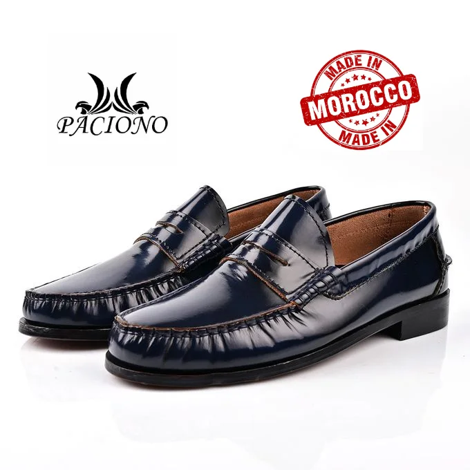 MOCASSIN POUR HOMME EN CUIR BLEU MARINE