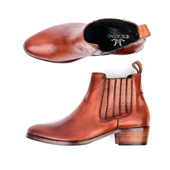 Bottine Femme COGNAC AVEC ELASTIQUE