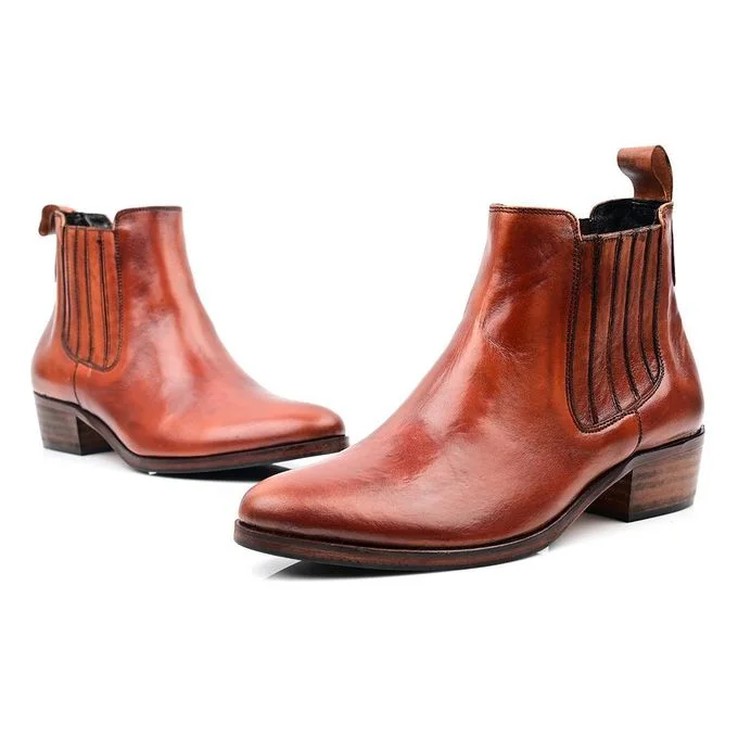 Bottine Femme COGNAC AVEC ELASTIQUE