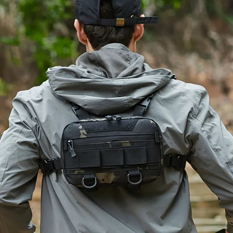 سترة صدر تكتيكية متعددة الاستخدامات للرجال، مثالية للصيد والتخييم وتسلق الجبال وحمل الأدوات بسهولة.