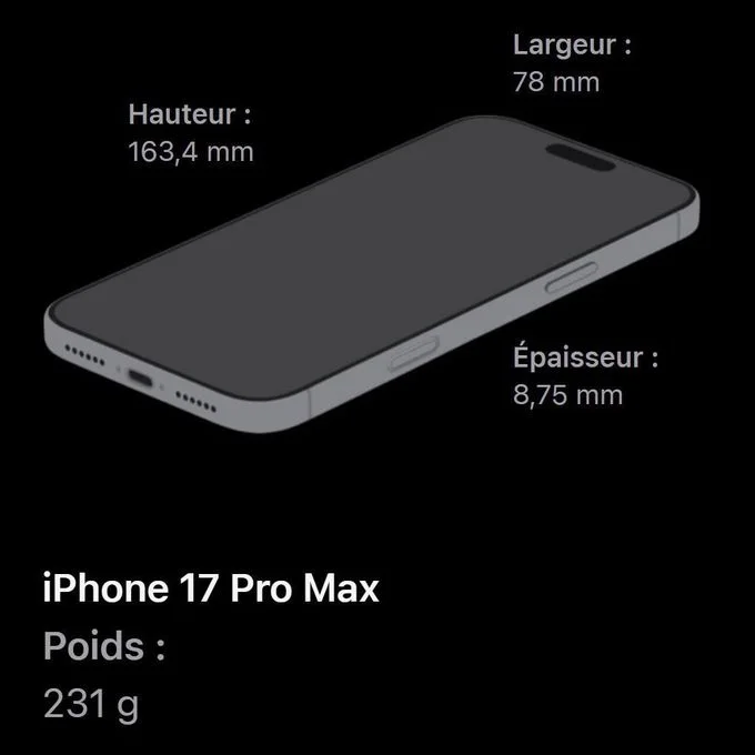 IPhone17 Pro Max(512 Go 12 Go RAM)