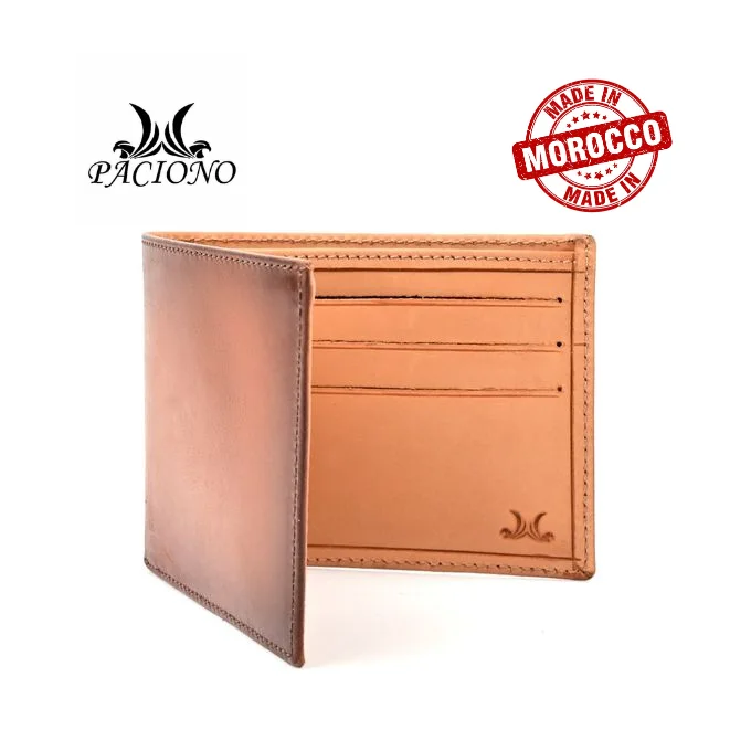 PORTE-CARTES À DEUX VOLETS MARRON CLAIR