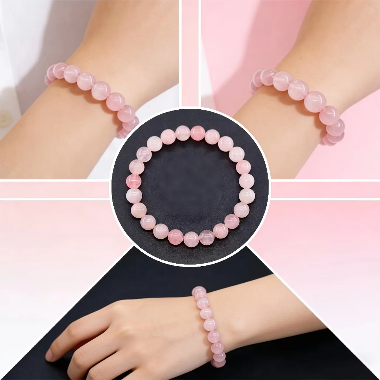 سوار نسائي رومانسي بالكريستال الوردي ✨💖