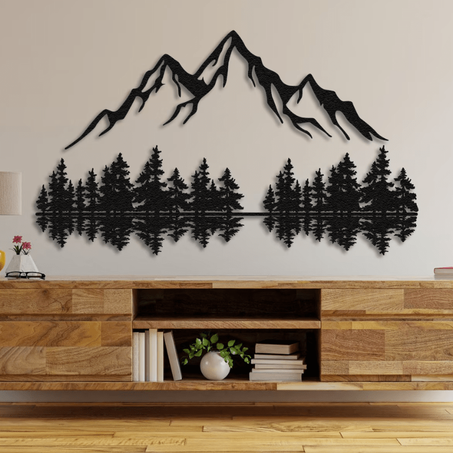 لوحة جدارية لظلال الجبال والغابات الطبيعة