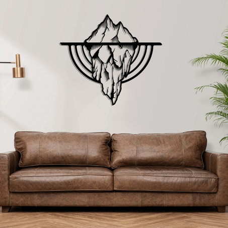 لوحة جدارية معدنية على شكل جبل جليدي