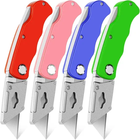 JETMORE Paquete de 4 Cuchillos Utilitarios Plegables