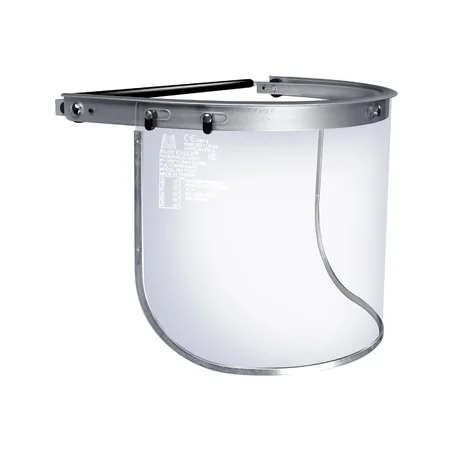 Blue Eagle Adaptador de Protector Facial de Aluminio para Casco Rígido de Ala Completa | Soporte de Visera | Color Plateado | con 1 Visor de Reemplazo de Alto Impacto Gratuito