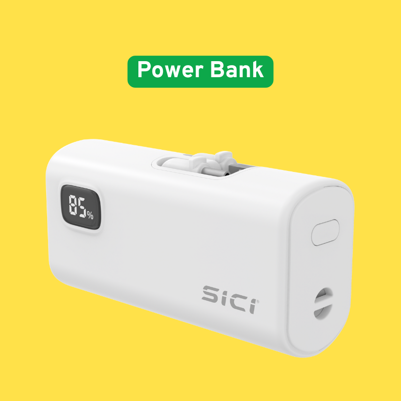 باوربانك بسعة 5000 مللي أمبير مع قابسين مدمجين ومسند.