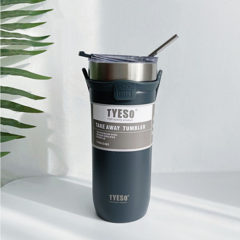 كوب TYESO® بسعة 532 مل – مصنوع من الستانلس ستيل مع مصاصة قابلة لإعادة الاستخدام