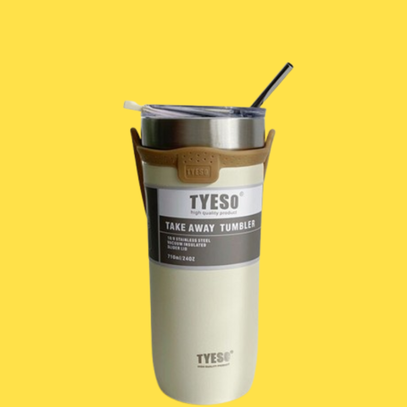 كوب TYESO® بسعة 532 مل – مصنوع من الستانلس ستيل مع مصاصة قابلة لإعادة الاستخدام