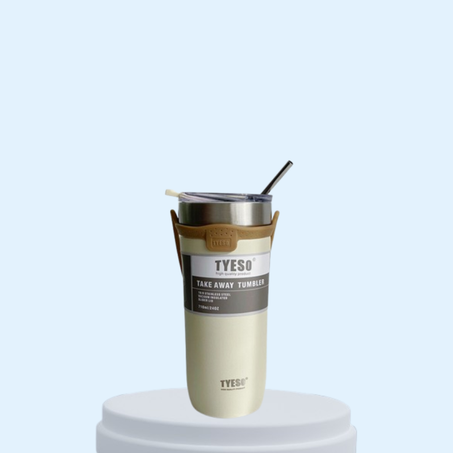كوب TYESO® بسعة 532 مل – مصنوع من الستانلس ستيل مع مصاصة قابلة لإعادة الاستخدام