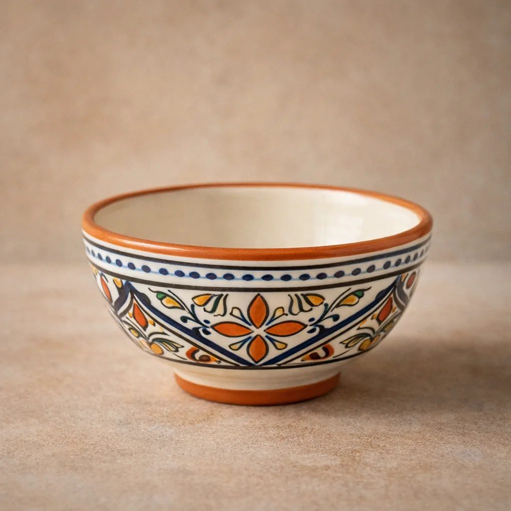 Moroccan Hand-Painted Ceramic Bowl