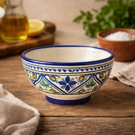 Moroccan Hand-Painted Ceramic Bowl