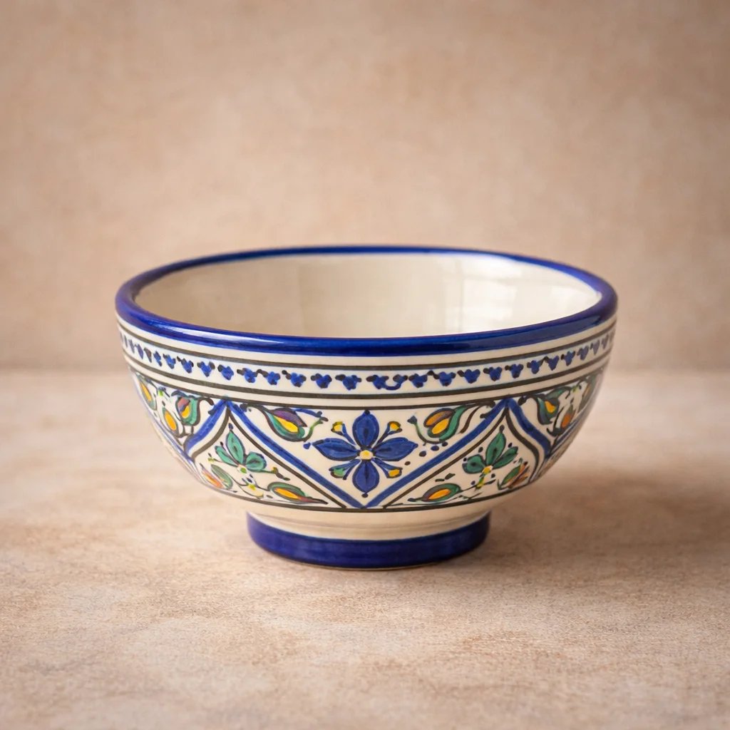 Moroccan Hand-Painted Ceramic Bowl