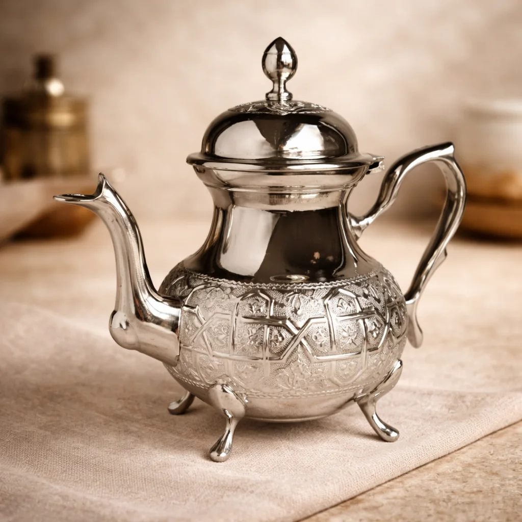 Moroccan Silver Tea Pot – Hand-Engraved (Classic Design)