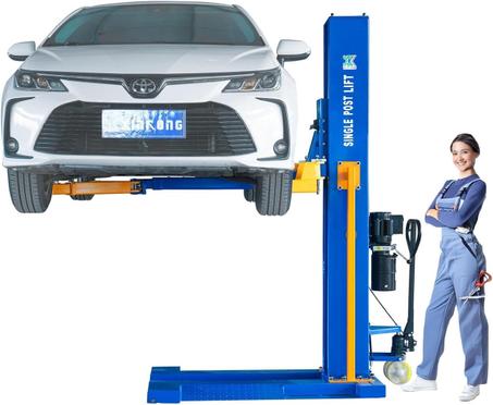 XK M6200 Car Lifts Model 220V Manually Unlock Mobile 6200Lbs Capacity Single Post Lift 36 Months Parts Replacemen