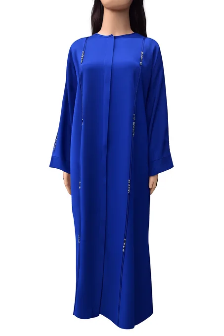 عباية الزينة الملكية – أناقة راقية بلون الأزرق الفاخر