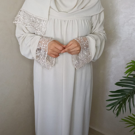abaya blanc cassé