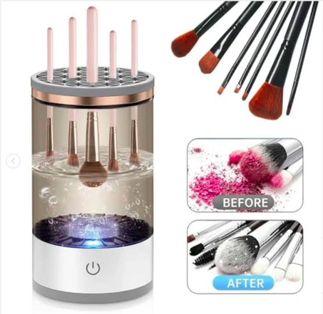 Nettoyeur de pinceaux de maquillage électrique + un pack de 13 pinceaux offert