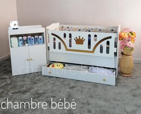 lit de bébé turky avec ça commode