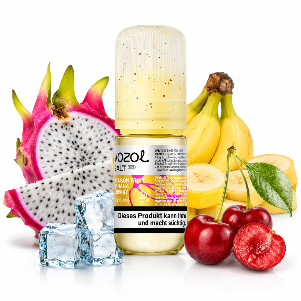 Vozol Salt Prime Fruit du dragon banane cerice  20mg 10ml