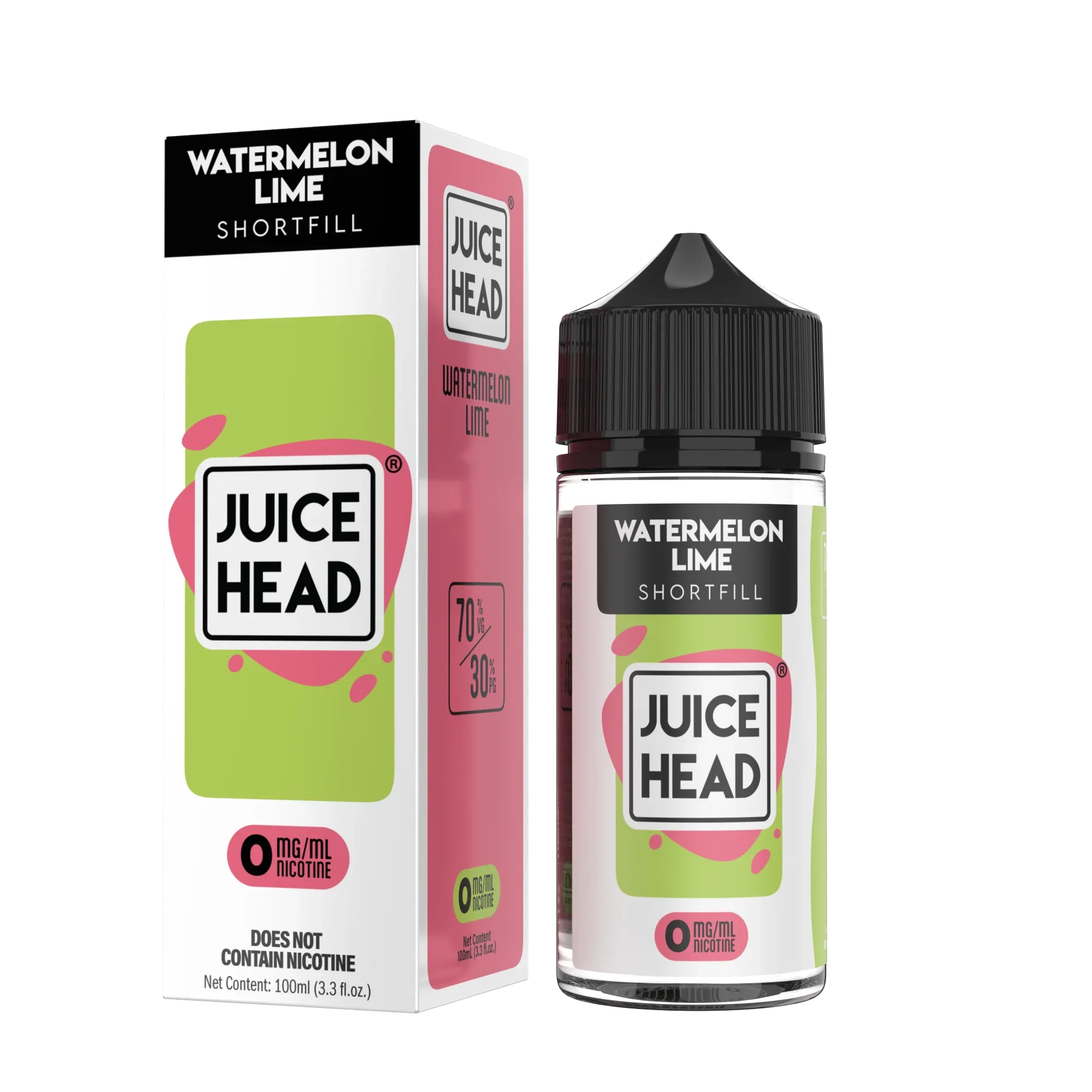 Juice Head Watermelon Lime  shortfill + 1 bouteille de 10 ml à 3 % de nicotine gratuite