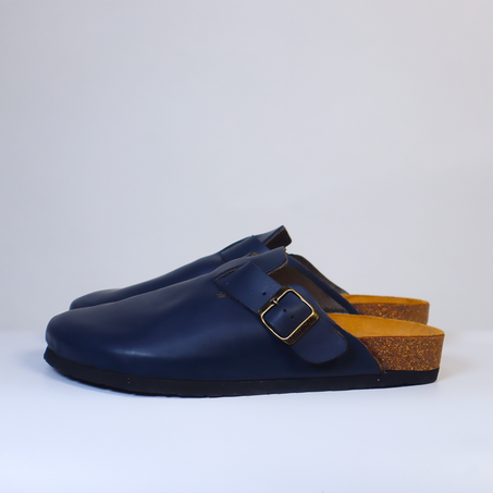 Bleu marine Cuir sabot