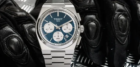 Tissot chronographe PRX acier inoxidable cadran bleu