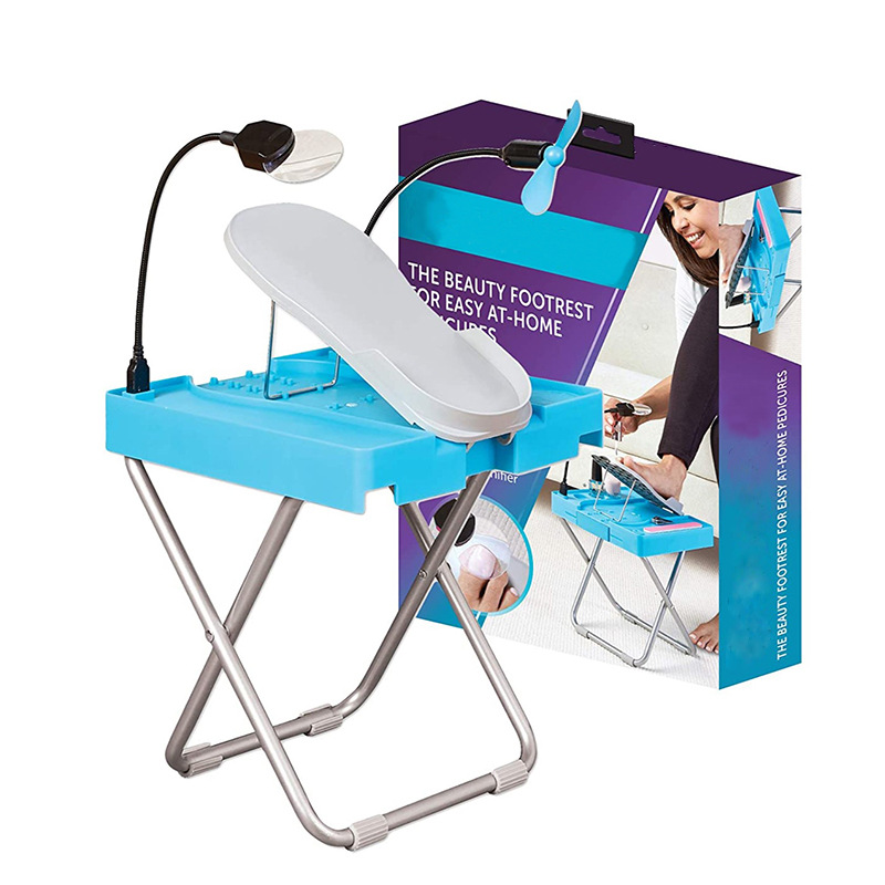 مسند Salon Step الاحترافي للباديكير المنزلي مع عدسة LED ومروحة USB