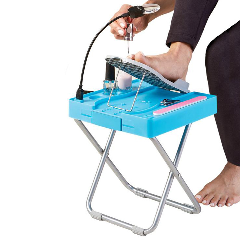 مسند Salon Step الاحترافي للباديكير المنزلي مع عدسة LED ومروحة USB