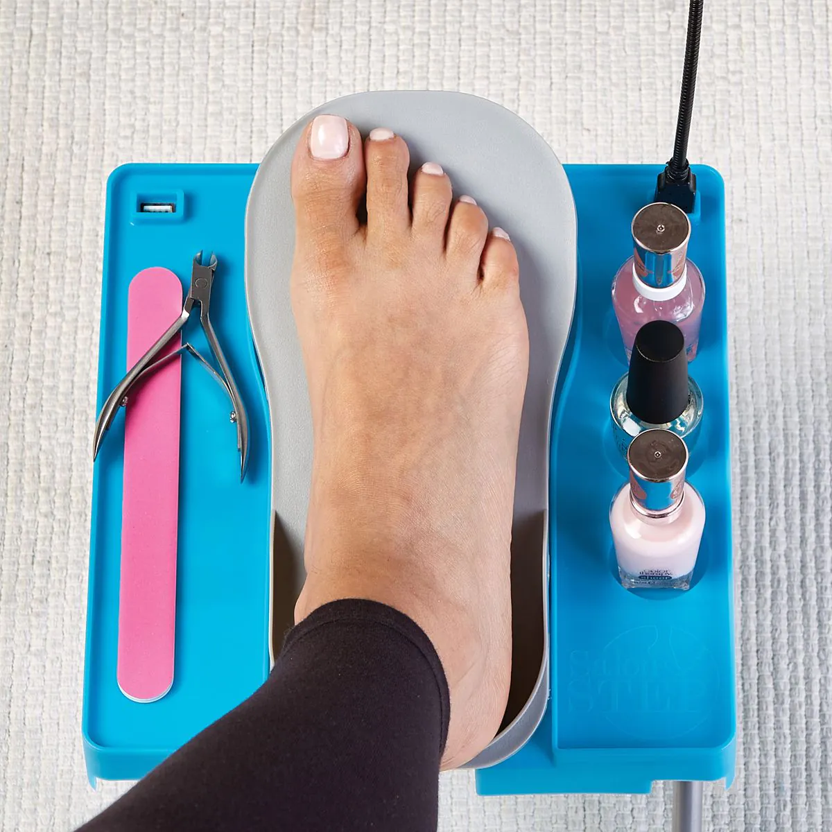 مسند Salon Step الاحترافي للباديكير المنزلي مع عدسة LED ومروحة USB