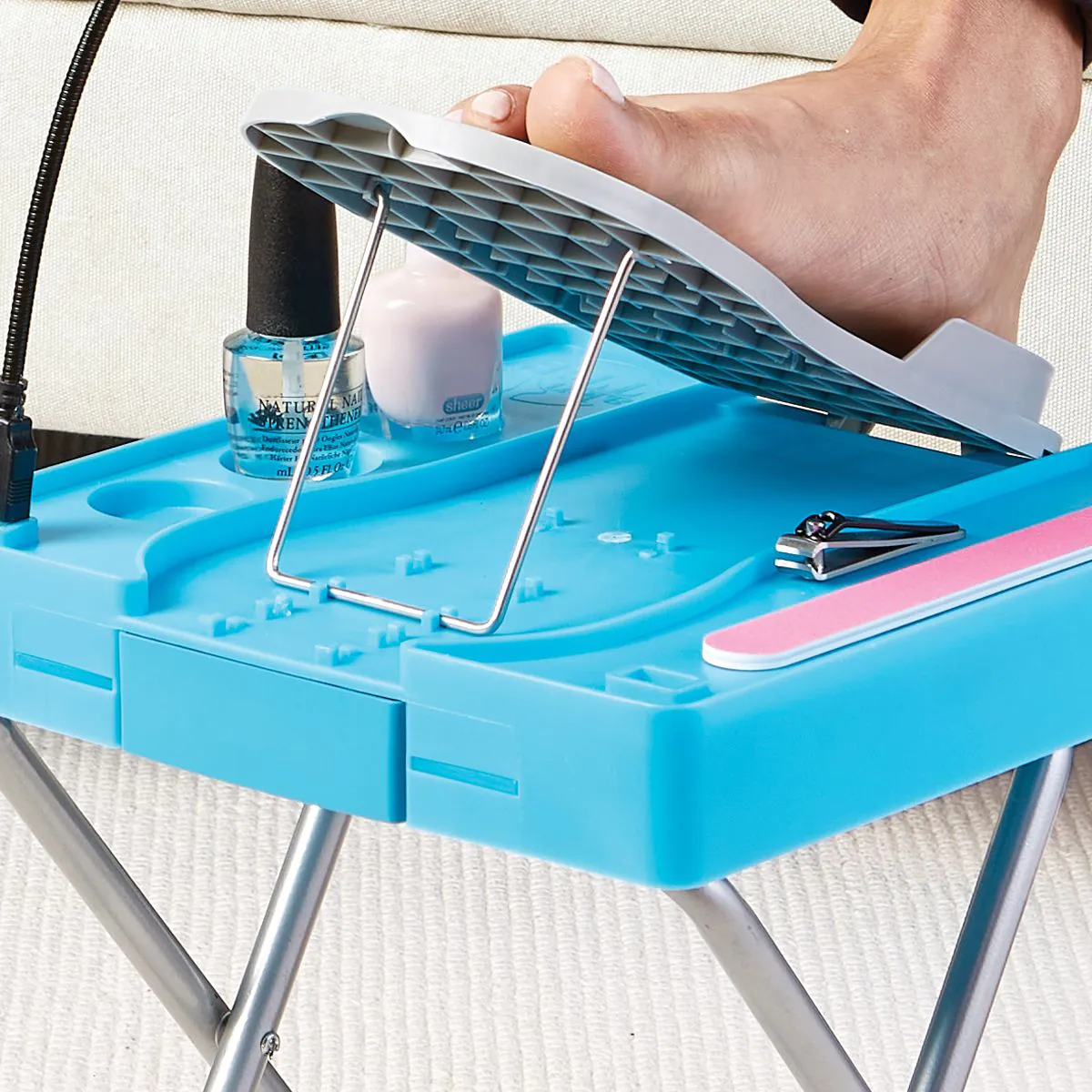 مسند Salon Step الاحترافي للباديكير المنزلي مع عدسة LED ومروحة USB