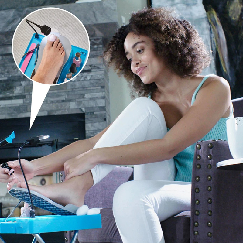 مسند Salon Step الاحترافي للباديكير المنزلي مع عدسة LED ومروحة USB